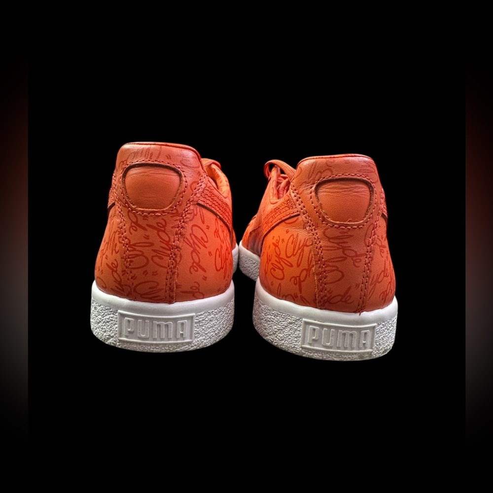 Puma Clyde Script Mens Sneakers Orange/Pumpkin/White Men's US Size 10.5 - Picture 5 of 15